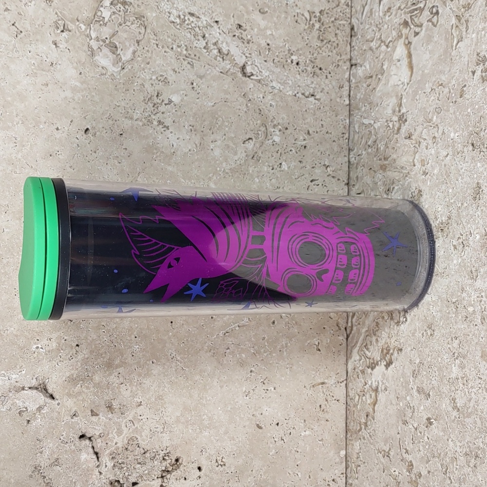 Starbucks 2020 Halloween Skull & Crow 16oz Acrylic Tumbler w/Lid